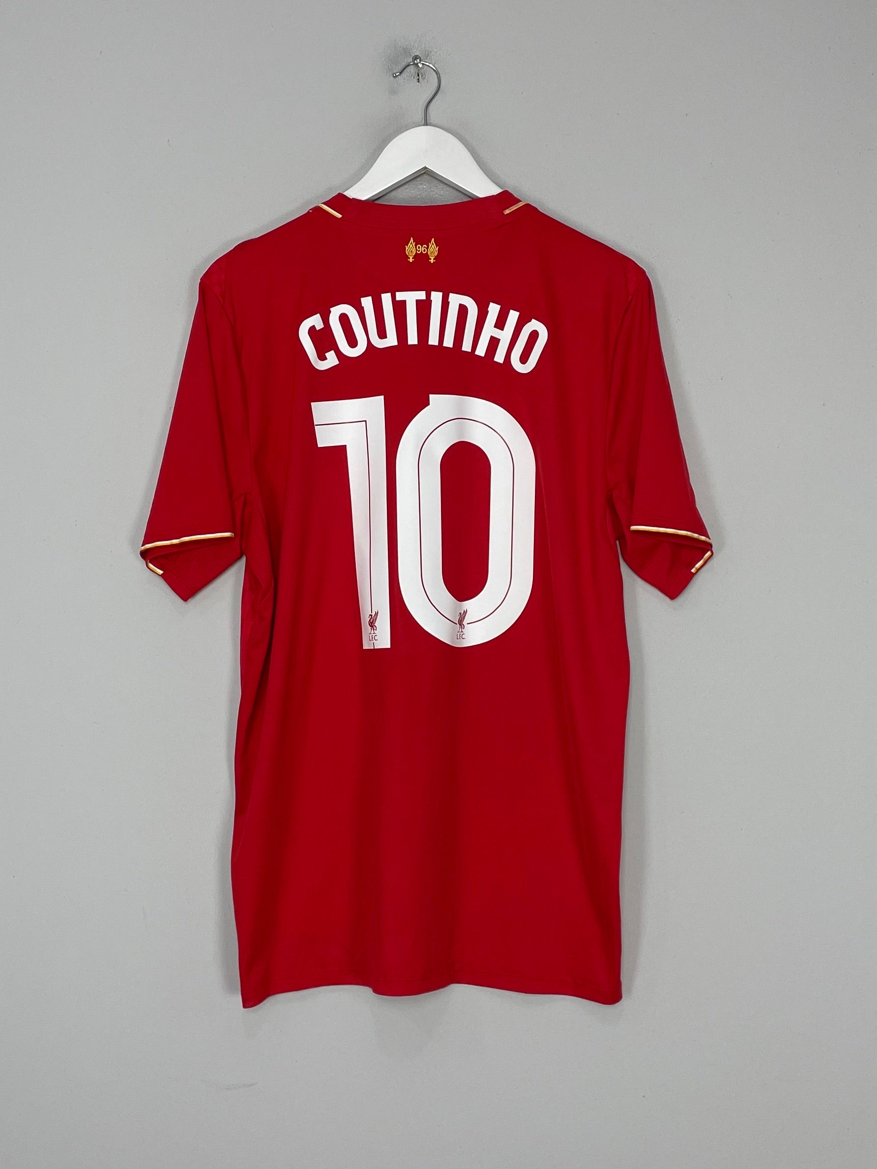 Shop 2015/16 LIVERPOOL COUTINHO #10 HOME SHIRT (L) NEW BALANCE, classic football shirts, vintage football shirts & retro soccer jerseys at Cult Kits