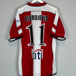 Shop 2003/04 OLYMPIACOS DJORDEVIC #11 HOME SHIRT (XL) UMBRO, classic football shirts, vintage football shirts & retro soccer jerseys at Cult Kits