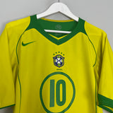2004/06 BRAZIL RONALDINHO #10 HOME SHIRT (L) NIKE