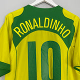 2004/06 BRAZIL RONALDINHO #10 HOME SHIRT (L) NIKE