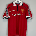 Shop 1998/99 MANCHESTER UNITED BECKHAM #7 HOME SHIRT (M) UMBRO, classic football shirts, vintage football shirts & retro soccer jerseys at Cult Kits