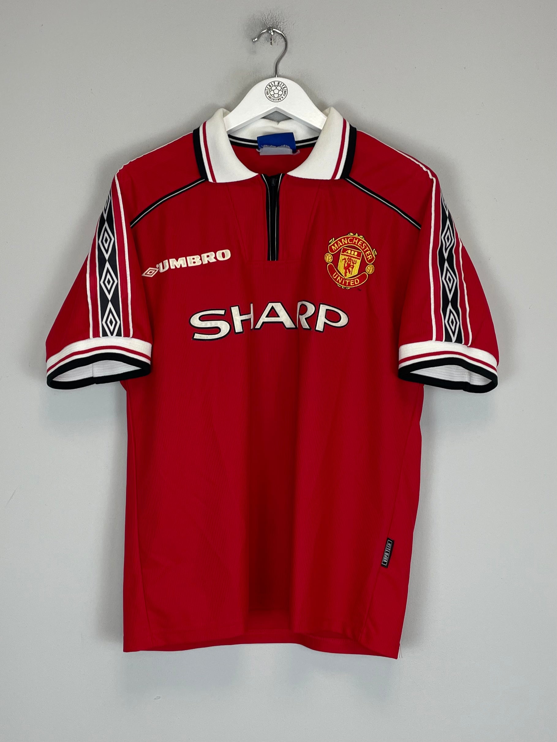 Shop 1998/99 MANCHESTER UNITED BECKHAM #7 HOME SHIRT (M) UMBRO, classic football shirts, vintage football shirts & retro soccer jerseys at Cult Kits