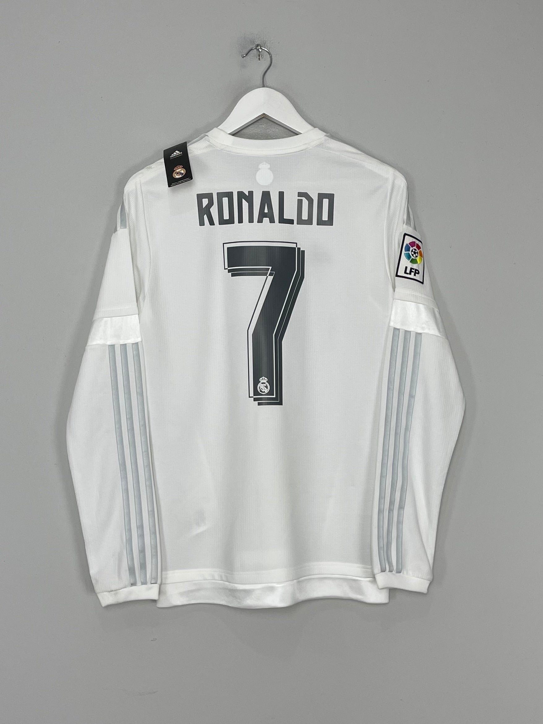 Shop 2015/16 REAL MADRID RONALDO #7 *BNWT* L/S HOME SHIRT (L) ADIDAS, classic football shirts, vintage football shirts & retro soccer jerseys at Cult Kits