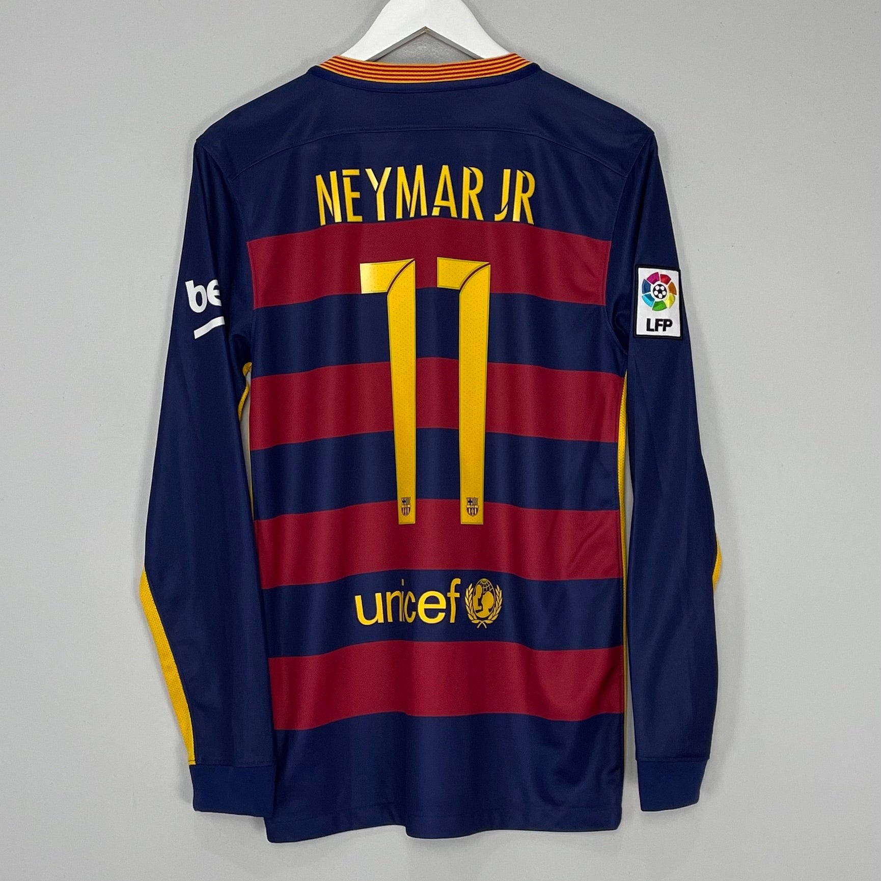 Shop 2015/16 BARCELONA NEYMAR JR #11 L/S HOME SHIRT (S) NIKE, classic football shirts, vintage football shirts & retro soccer jerseys at Cult Kits