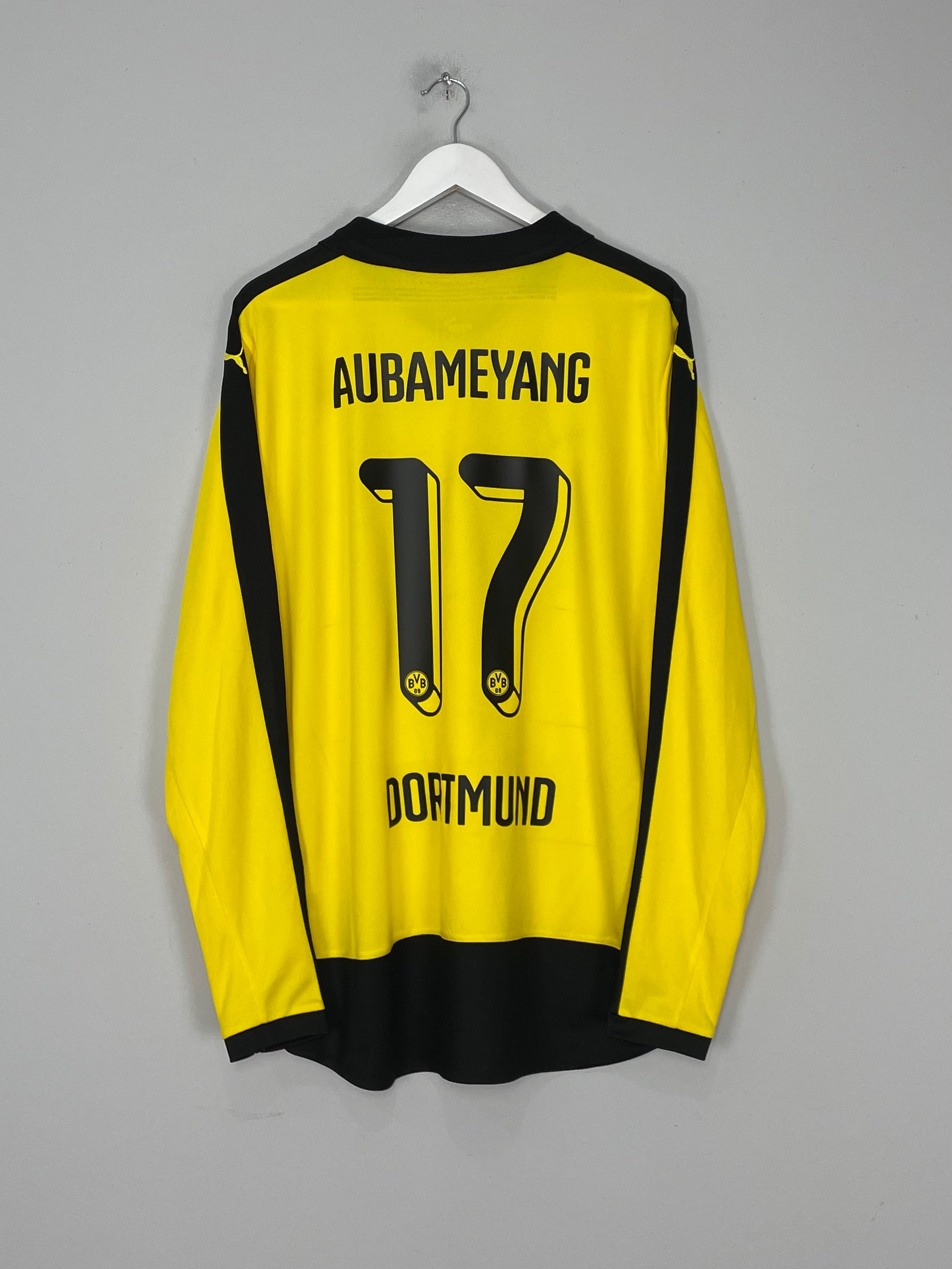 Shop 2015/16 DORTMUND AUBAMEYANG #17 L/S HOME SHIRT (XL) PUMA, classic football shirts, vintage football shirts & retro soccer jerseys at Cult Kits