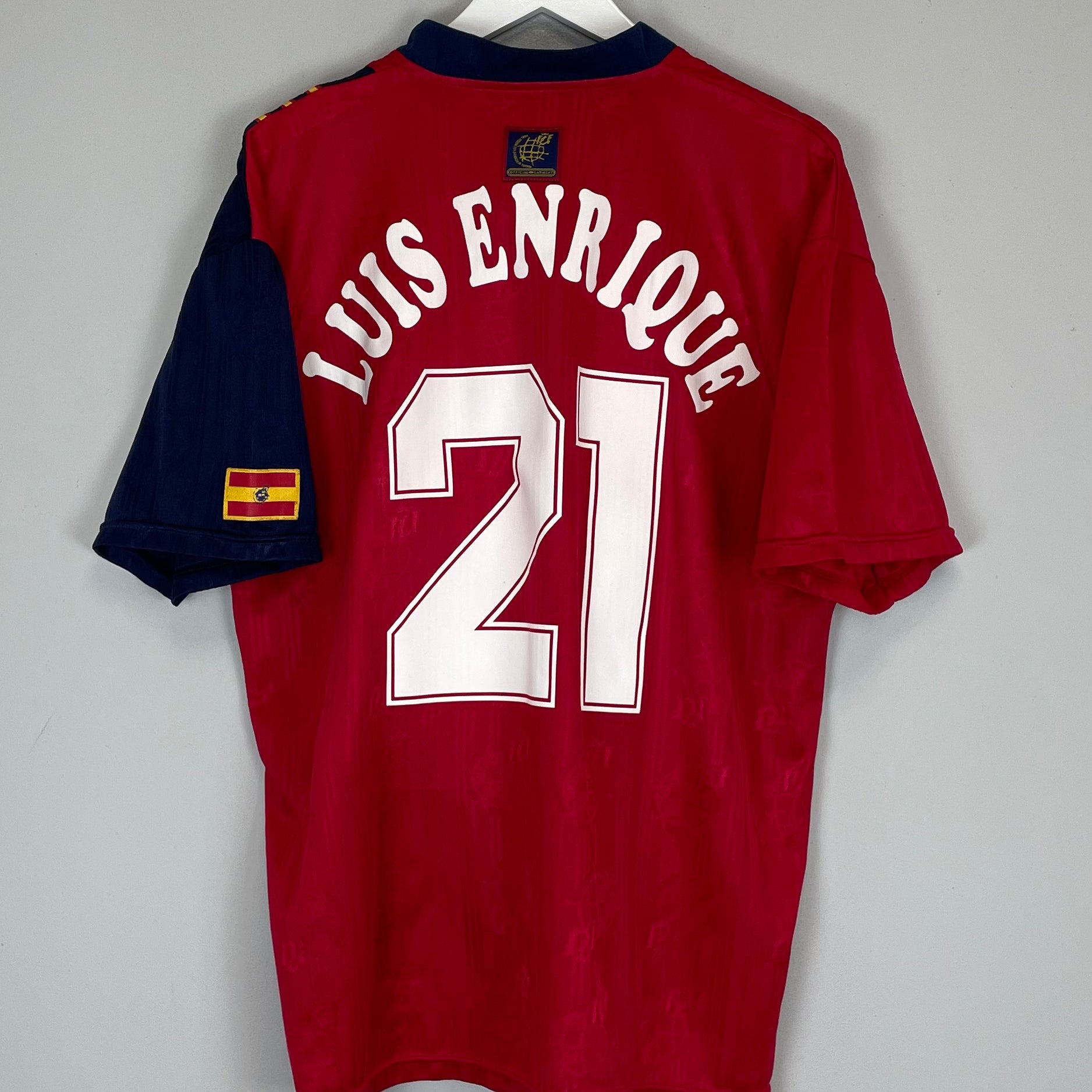 Shop 1996/98 SPAIN LUIS ENRIQUE #21 HOME SHIRT (XL) ADIDAS, classic football shirts, vintage football shirts & retro soccer jerseys at Cult Kits