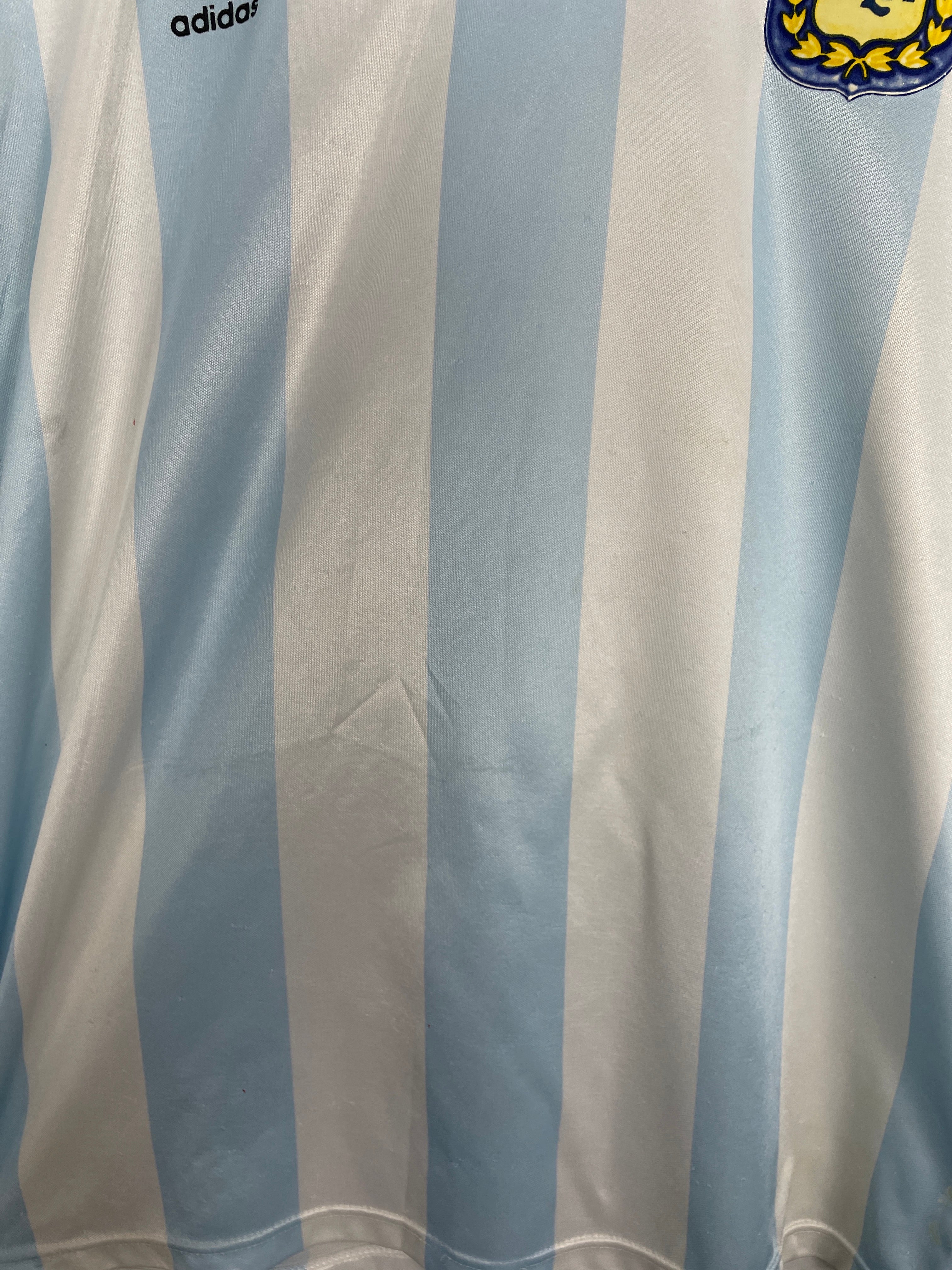Shop 1990/91 ARGENTINA HOME SHIRT (M) ADIDAS, classic football shirts, vintage football shirts & retro soccer jerseys at Cult Kits