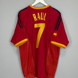 Shop 2002/04 SPAIN RAUL #7 HOME SHIRT (L) ADIDAS, classic football shirts, vintage football shirts & retro soccer jerseys at Cult Kits