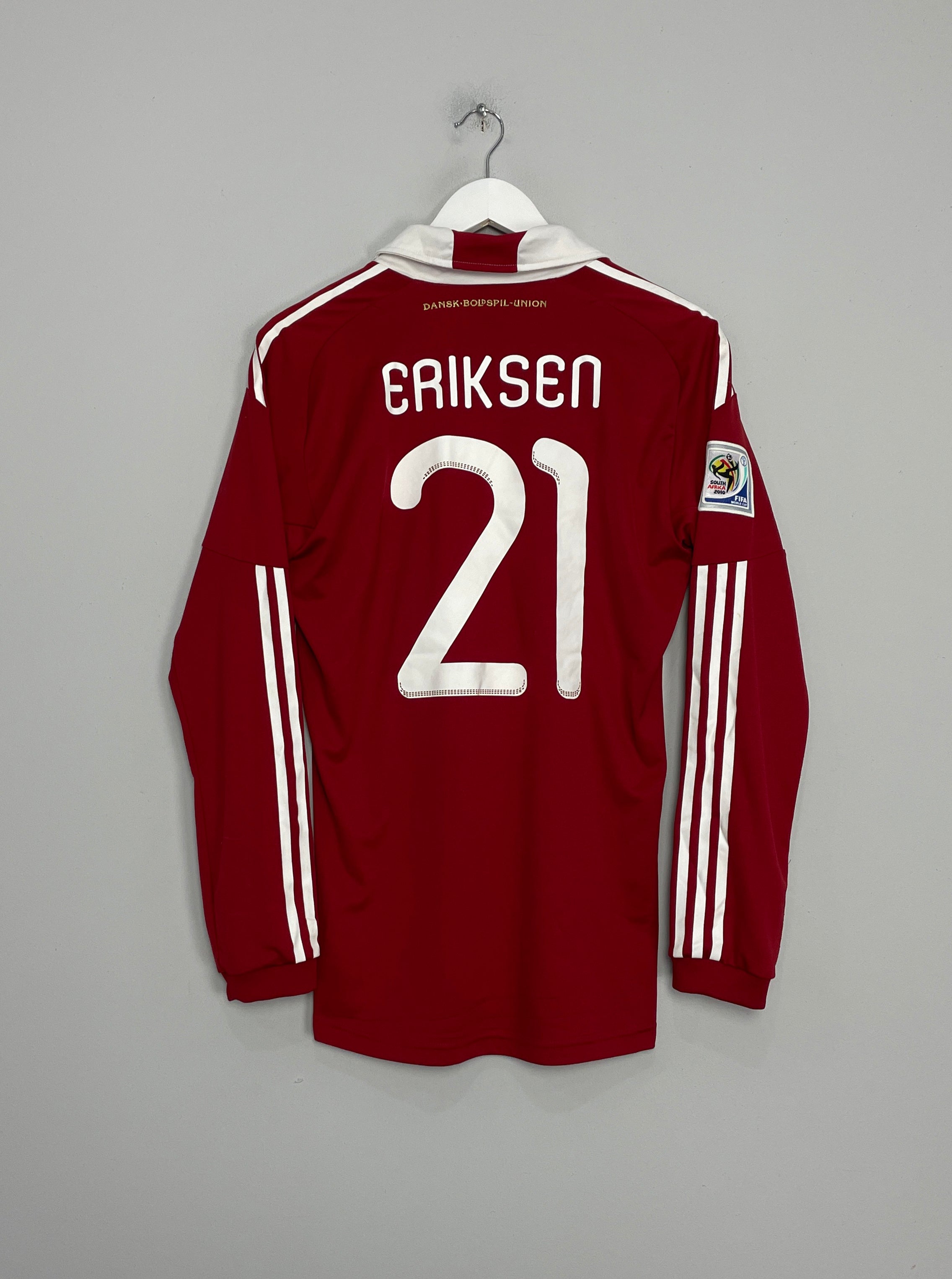 Shop 2010/11 DENMARK ERIKSEN #21 *MATCH ISSUE* HOME SHIRT (L) ADIDAS, classic football shirts, vintage football shirts & retro soccer jerseys at Cult Kits