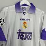 Shop 1997/98 REAL MADRID SUKER #9 C/L HOME SHIRT (L) KELME, classic football shirts, vintage football shirts & retro soccer jerseys at Cult Kits