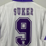 Shop 1997/98 REAL MADRID SUKER #9 C/L HOME SHIRT (L) KELME, classic football shirts, vintage football shirts & retro soccer jerseys at Cult Kits