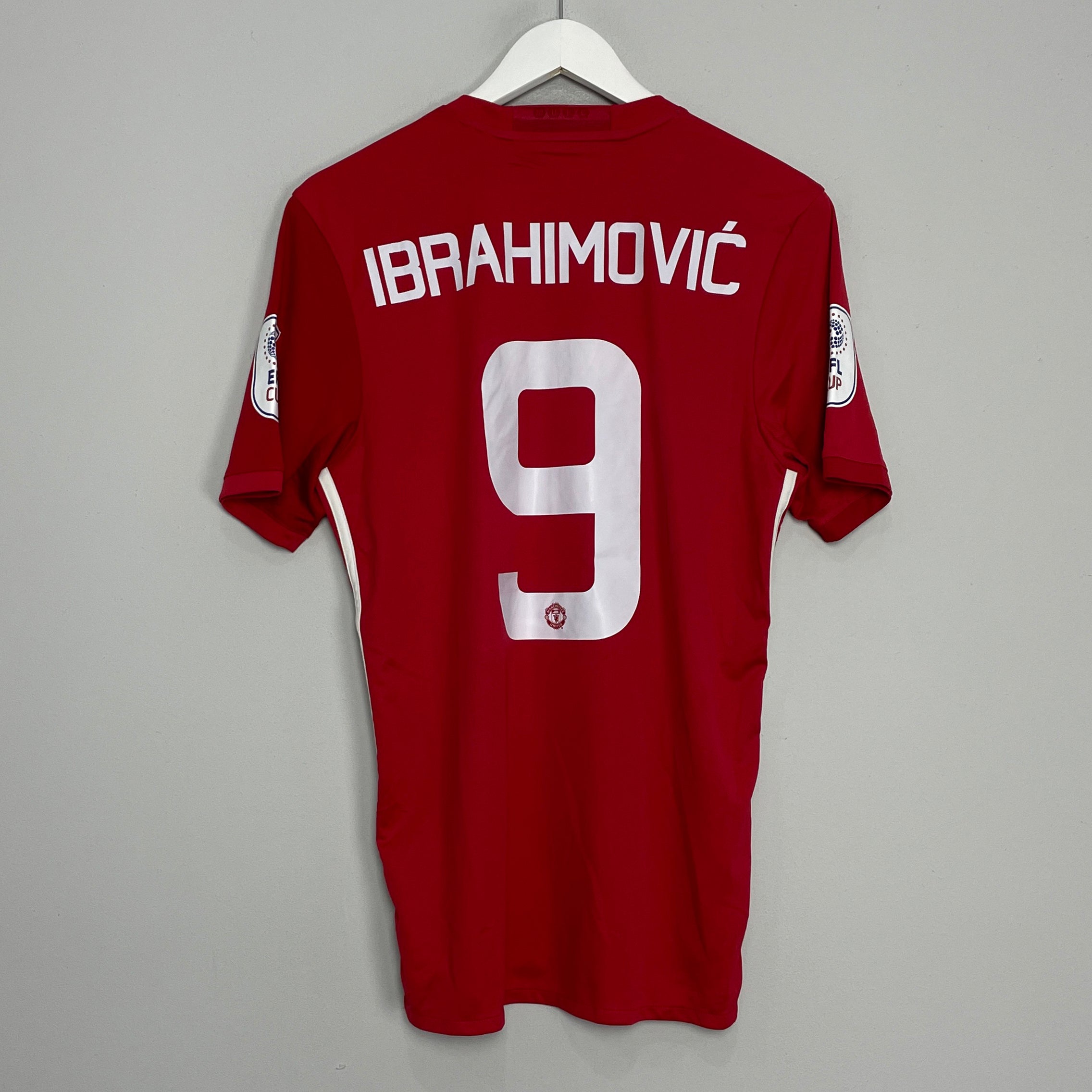 Shop 2016/17 MANCHESTER UNITED IBRAHIMOVIC #9 *EFL CUP FINAL* HOME SHIRT (M) ADIDAS, classic football shirts, vintage football shirts & retro soccer jerseys at Cult Kits