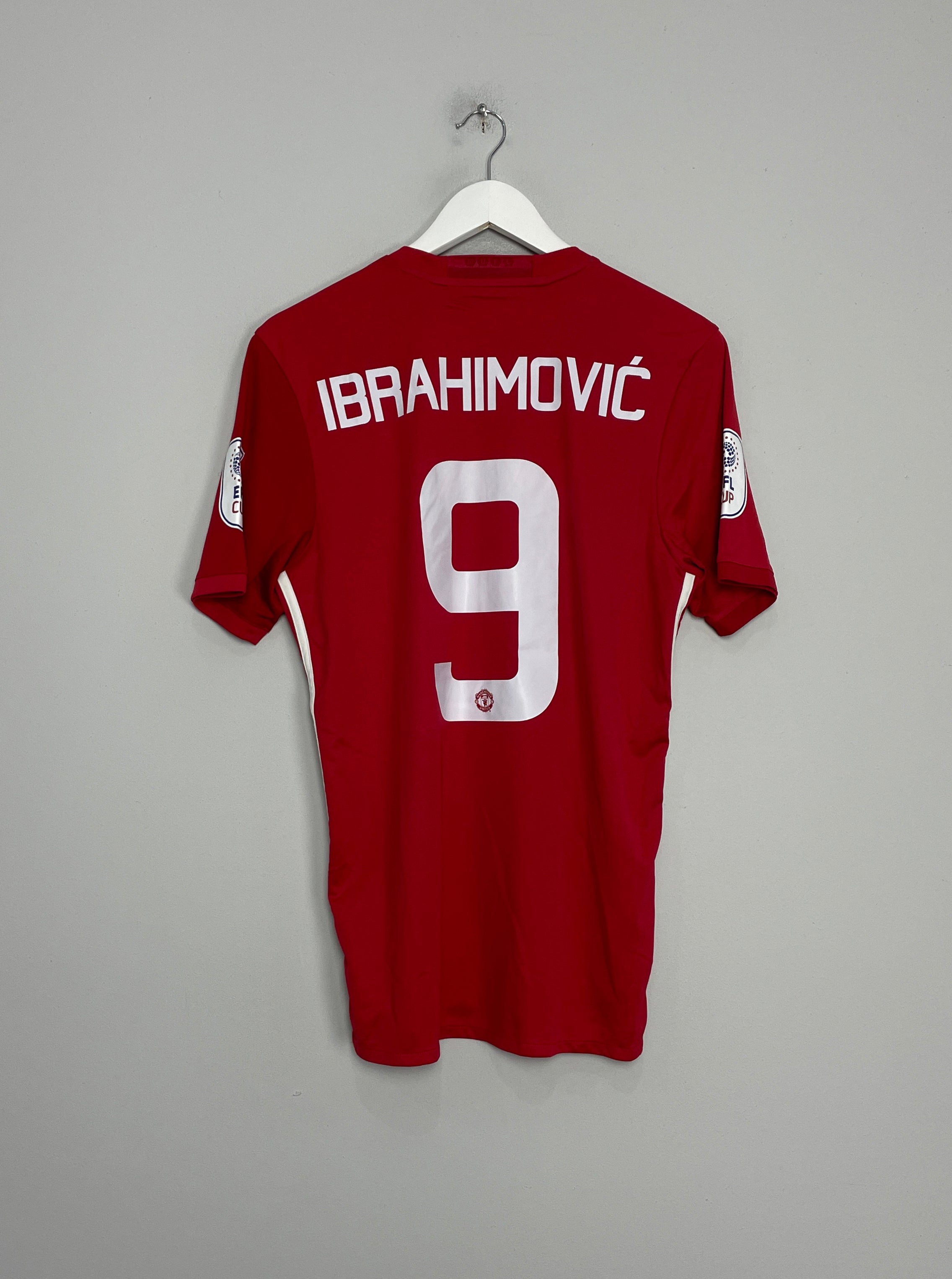 Shop 2016/17 MANCHESTER UNITED IBRAHIMOVIC #9 *EFL CUP FINAL* HOME SHIRT (M) ADIDAS, classic football shirts, vintage football shirts & retro soccer jerseys at Cult Kits