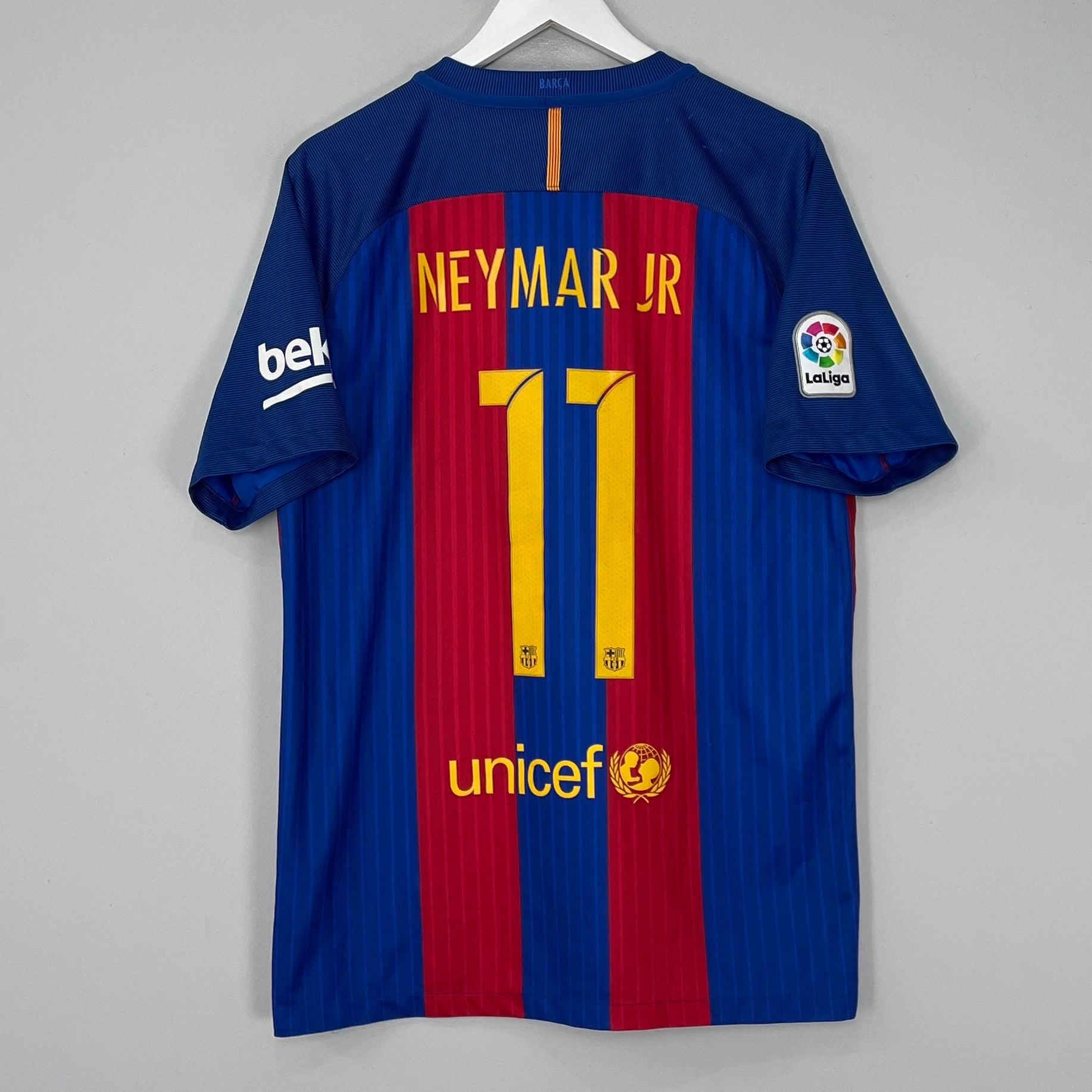 Shop 2016/17 BARCELONA NEYMAR JR #11 HOME SHIRT (L) NIKE, classic football shirts, vintage football shirts & retro soccer jerseys at Cult Kits