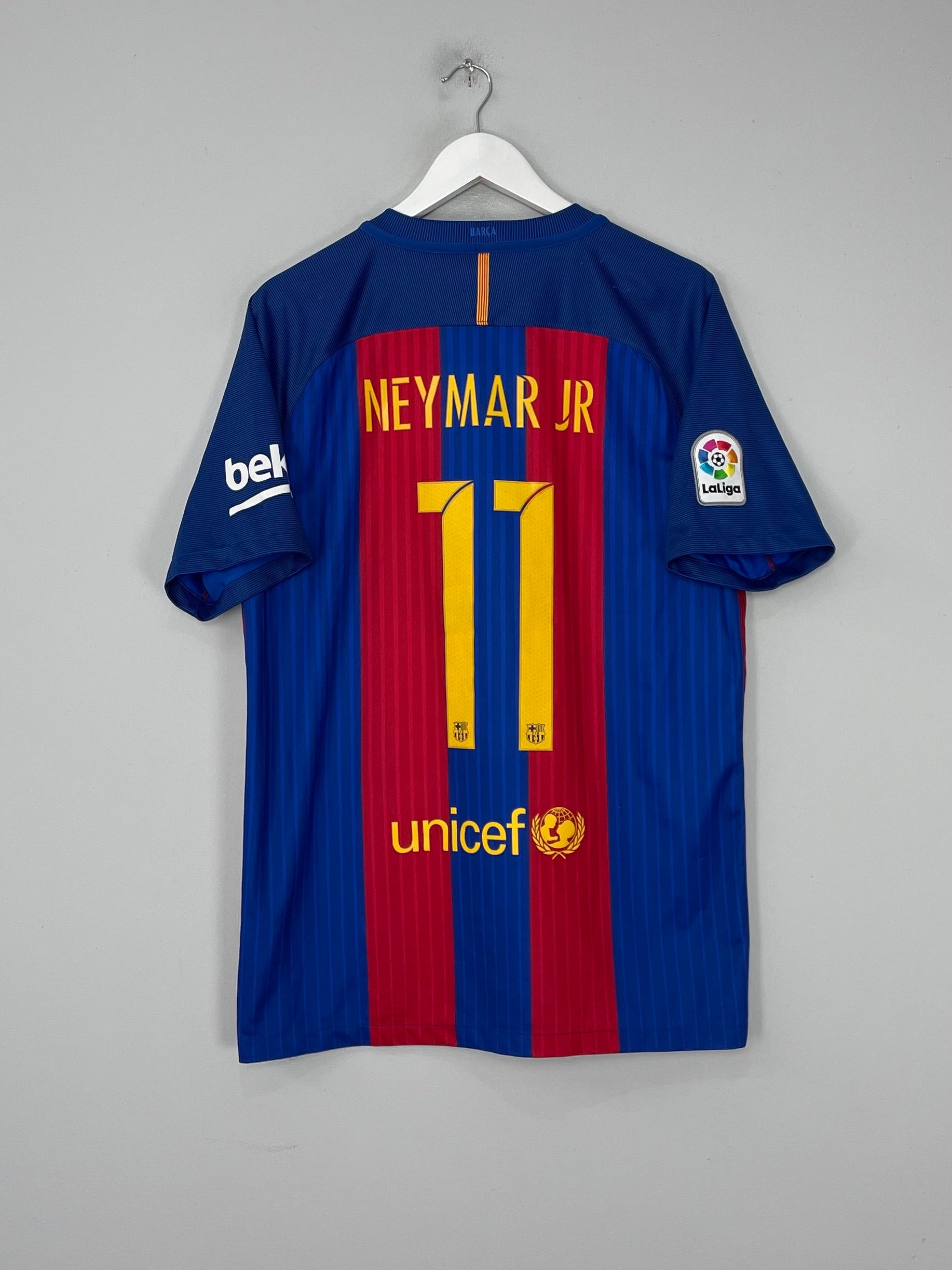 Shop 2016/17 BARCELONA NEYMAR JR #11 HOME SHIRT (L) NIKE, classic football shirts, vintage football shirts & retro soccer jerseys at Cult Kits