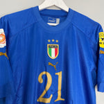 Shop 2004/06 ITALY PIRLO #21 HOME SHIRT (L) PUMA, classic football shirts, vintage football shirts & retro soccer jerseys at Cult Kits