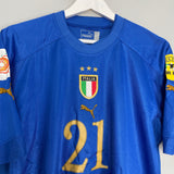 Shop 2004/06 ITALY PIRLO #21 HOME SHIRT (L) PUMA, classic football shirts, vintage football shirts & retro soccer jerseys at Cult Kits