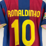 Shop 2007/08 BARCELONA RONALDINHO #10 HOME SHIRT (M) NIKE, classic football shirts, vintage football shirts & retro soccer jerseys at Cult Kits