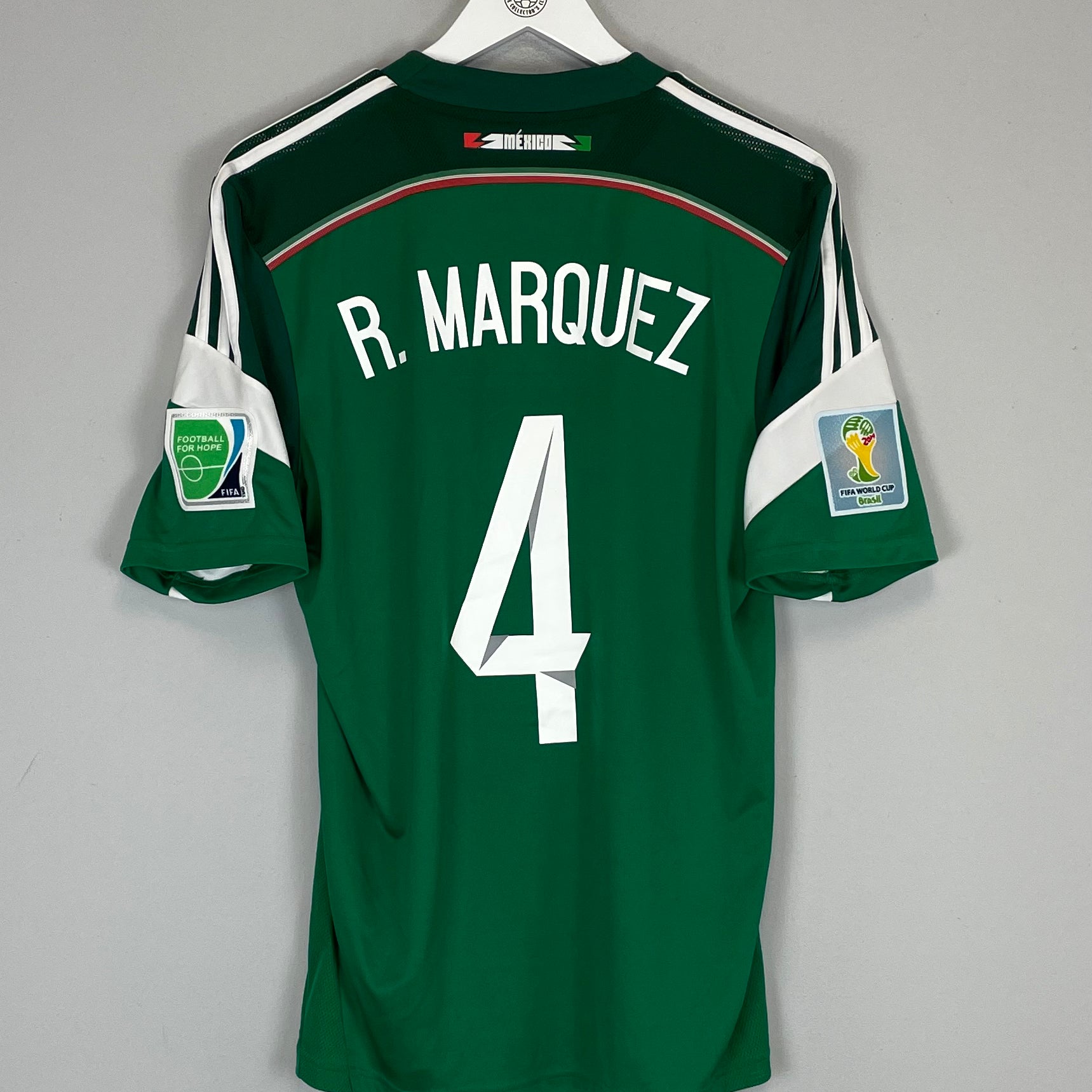 Shop 2014/15 MEXICO R.MARQUEZ #4 HOME SHIRT (M) ADIDAS, classic football shirts, vintage football shirts & retro soccer jerseys at Cult Kits