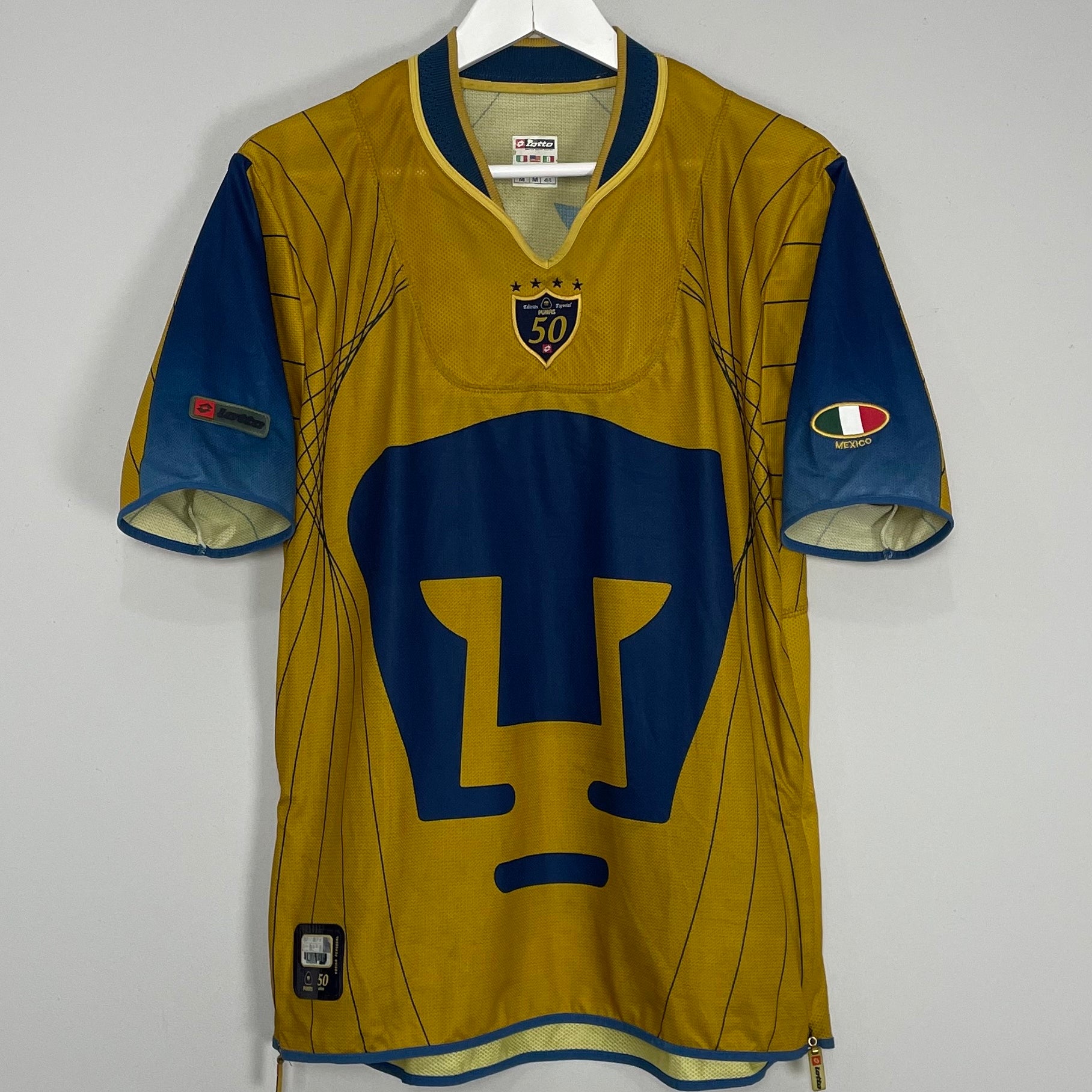 Shop 2003/04 UNAM PUMAS *50 YEAR* SPECIAL SHIRT (M) LOTTO, classic football shirts, vintage football shirts & retro soccer jerseys at Cult Kits