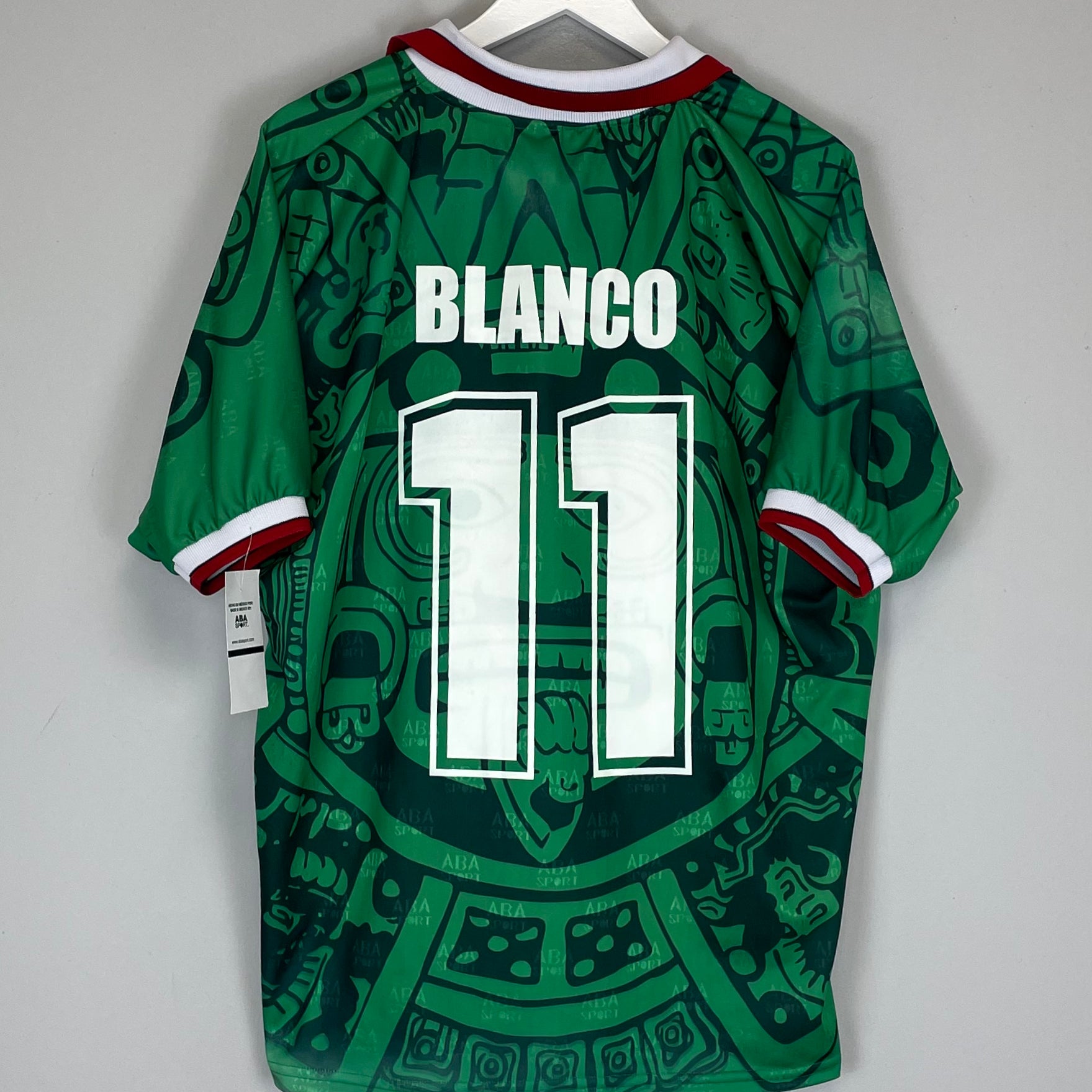Shop 1998 MEXICO BLANCO #11 *REISSUE* BNWT HOME SHIRT (XXL) ABA SPORT, classic football shirts, vintage football shirts & retro soccer jerseys at Cult Kits
