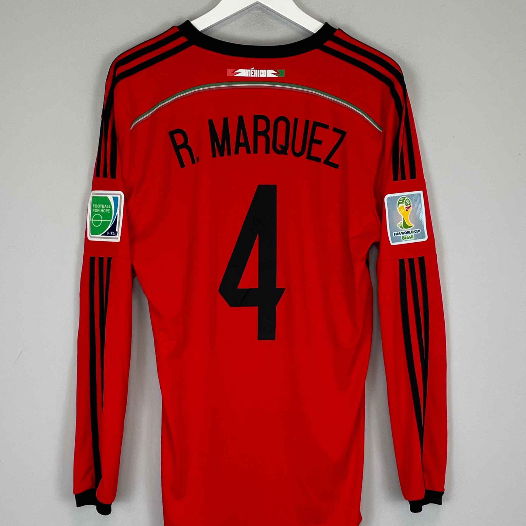 Shop 2014/15 MEXICO R.MARQUEZ #4 L/S AWAY SHIRT (L) ADIDAS, classic football shirts, vintage football shirts & retro soccer jerseys at Cult Kits