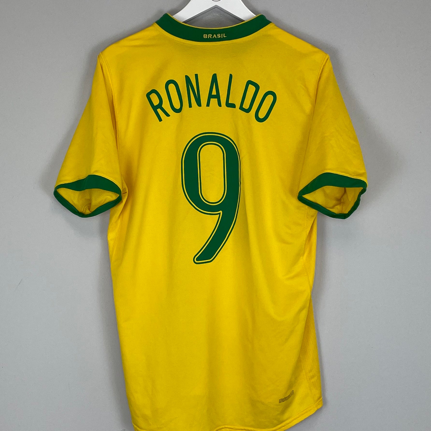 Shop 2006/08 BRAZIL RONALDO #9 HOME SHIRT (L) NIKE, classic football shirts, vintage football shirts & retro soccer jerseys at Cult Kits