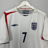 Shop 2005/07 ENGLAND BECKHAM #7 HOME SHIRT (XXL) UMBRO, classic football shirts, vintage football shirts & retro soccer jerseys at Cult Kits