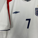 Shop 2005/07 ENGLAND BECKHAM #7 HOME SHIRT (XXL) UMBRO, classic football shirts, vintage football shirts & retro soccer jerseys at Cult Kits