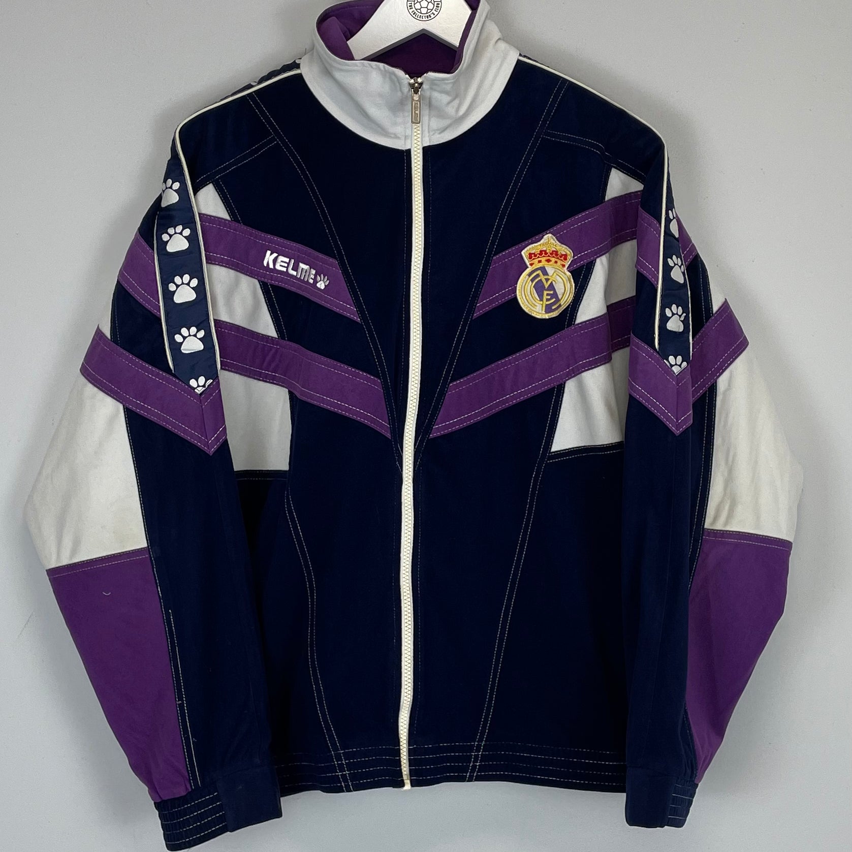Shop 1997/98 REAL MADRID TRACK JACKET (S) KELME, classic football shirts, vintage football shirts & retro soccer jerseys at Cult Kits