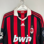 Shop 2009/10 AC MILAN RONALDINHO #80 C/L L/S HOME SHIRT (L) ADIDAS, classic football shirts, vintage football shirts & retro soccer jerseys at Cult Kits