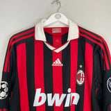 Shop 2009/10 AC MILAN RONALDINHO #80 C/L L/S HOME SHIRT (L) ADIDAS, classic football shirts, vintage football shirts & retro soccer jerseys at Cult Kits