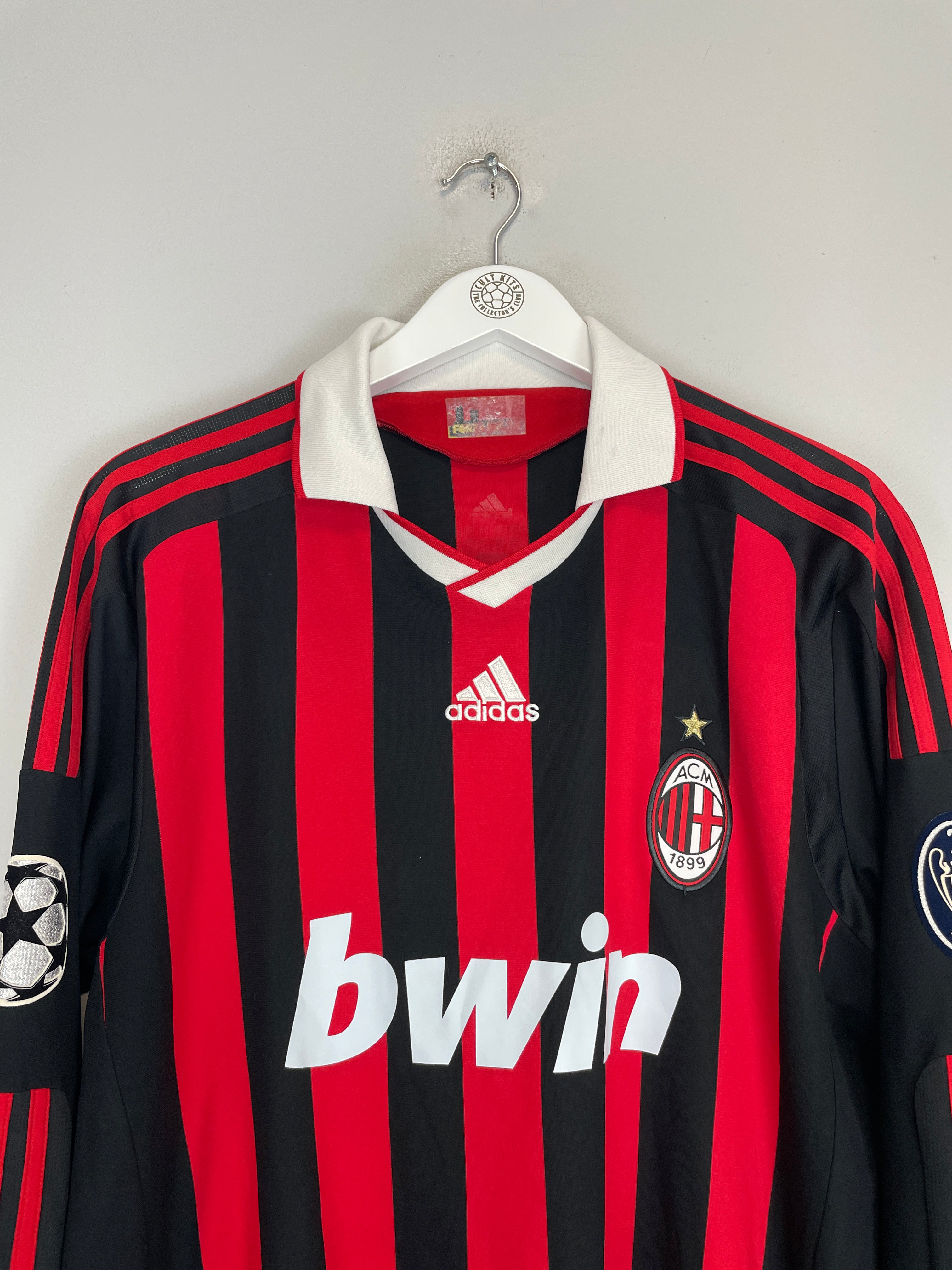 Shop 2009/10 AC MILAN RONALDINHO #80 C/L L/S HOME SHIRT (L) ADIDAS, classic football shirts, vintage football shirts & retro soccer jerseys at Cult Kits
