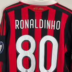 Shop 2009/10 AC MILAN RONALDINHO #80 C/L L/S HOME SHIRT (L) ADIDAS, classic football shirts, vintage football shirts & retro soccer jerseys at Cult Kits