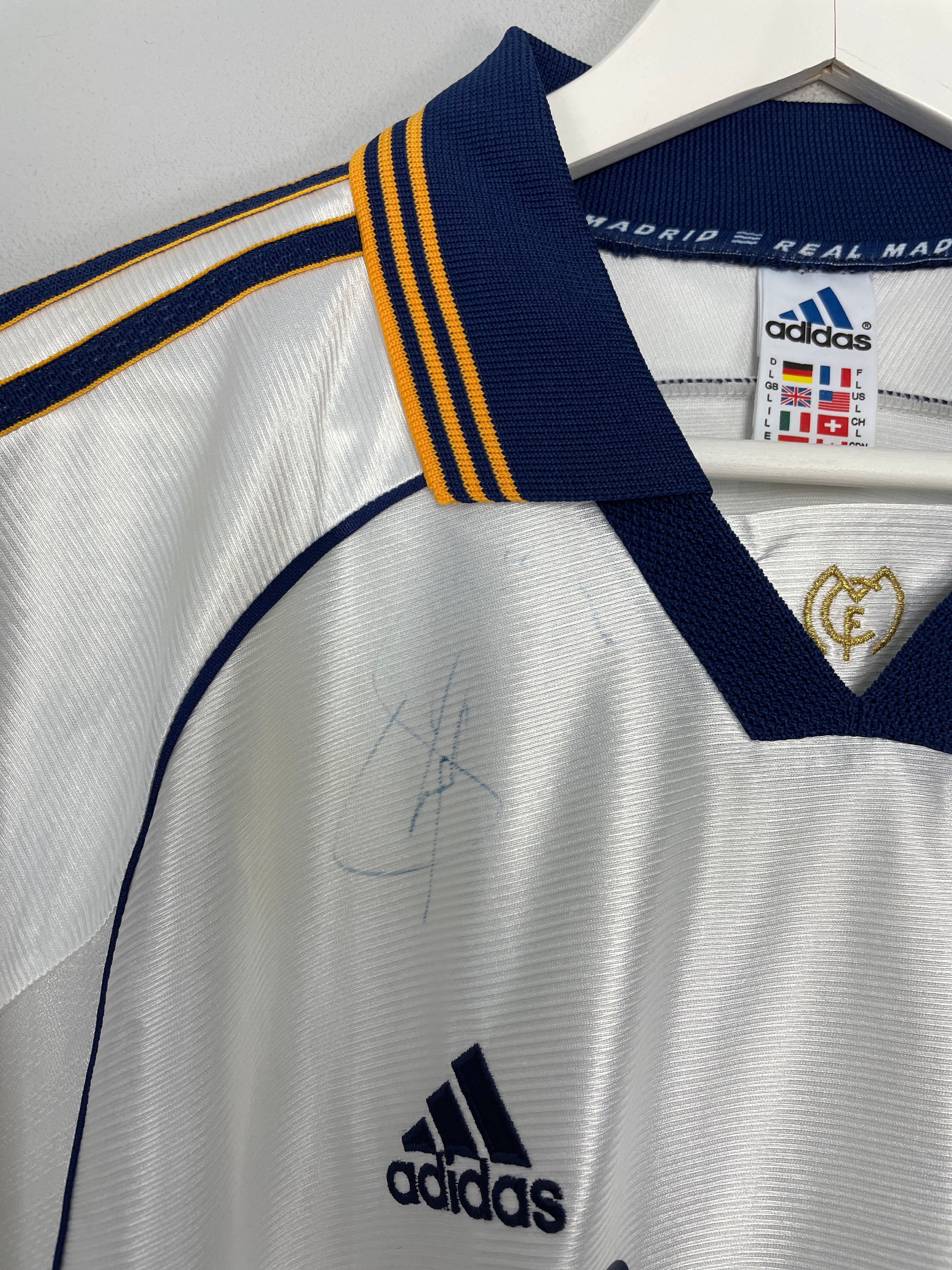 Shop 1998/00 REAL MADRID *SIGNED* HOME SHIRT (L) ADIDAS, classic football shirts, vintage football shirts & retro soccer jerseys at Cult Kits