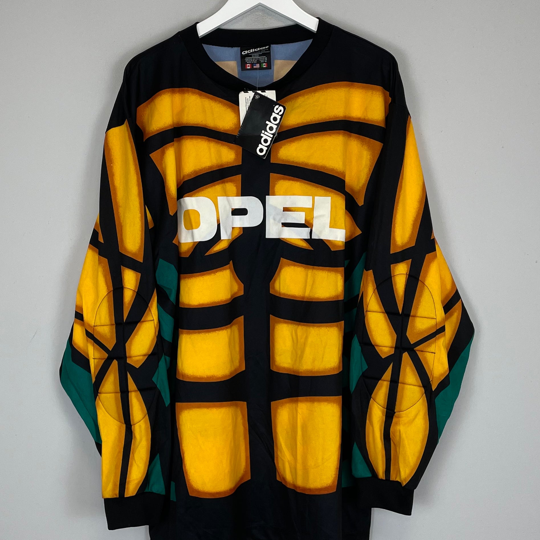 Shop 1996/97 TERMINATOR #1 *BNWT* GK TEMPLATE SHIRT (XL) ADIDAS, classic football shirts, vintage football shirts & retro soccer jerseys at Cult Kits