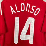 Shop 2008/10 LIVERPOOL ALONSO #14 HOME SHIRT (M) ADIDAS, classic football shirts, vintage football shirts & retro soccer jerseys at Cult Kits