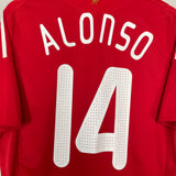 Shop 2008/10 LIVERPOOL ALONSO #14 HOME SHIRT (M) ADIDAS, classic football shirts, vintage football shirts & retro soccer jerseys at Cult Kits