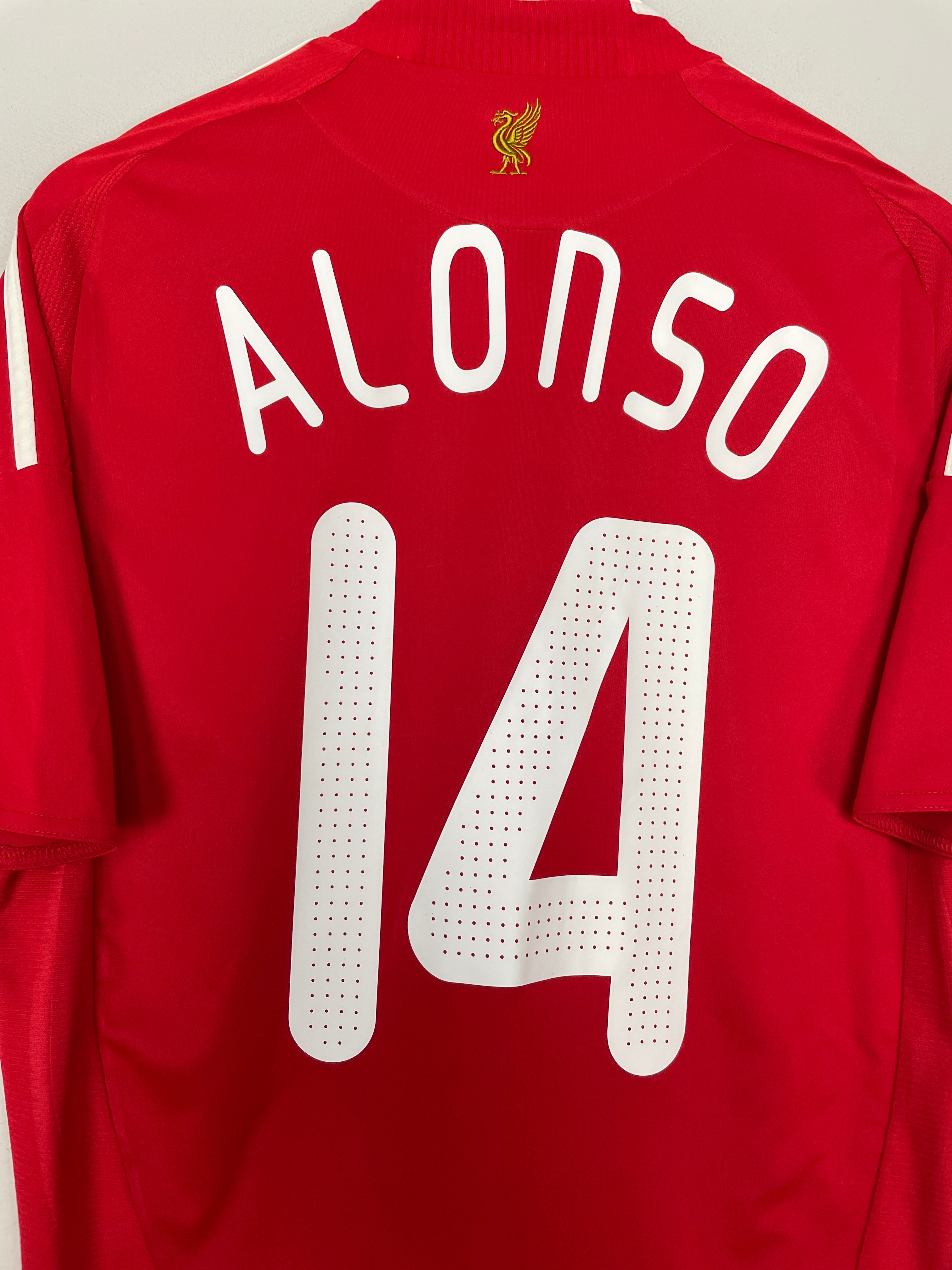 Shop 2008/10 LIVERPOOL ALONSO #14 HOME SHIRT (M) ADIDAS, classic football shirts, vintage football shirts & retro soccer jerseys at Cult Kits