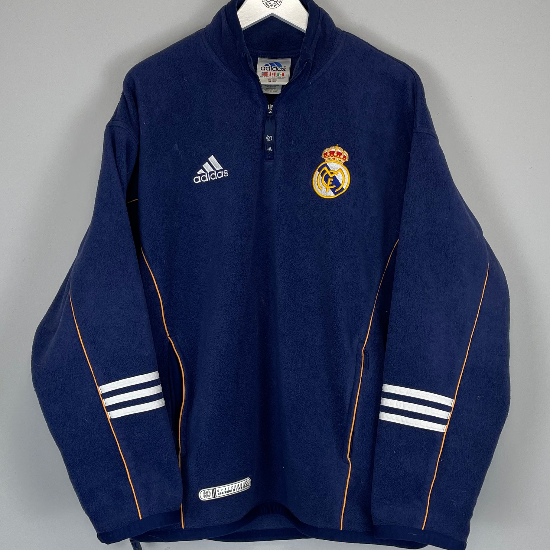Shop 1999/00 REAL MADRID 1/4 ZIP FLEECE (M) ADIDAS, classic football shirts, vintage football shirts & retro soccer jerseys at Cult Kits