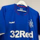 Shop 2018/19 RANGERS HOME SHIRT (XL) HUMMEL, classic football shirts, vintage football shirts & retro soccer jerseys at Cult Kits