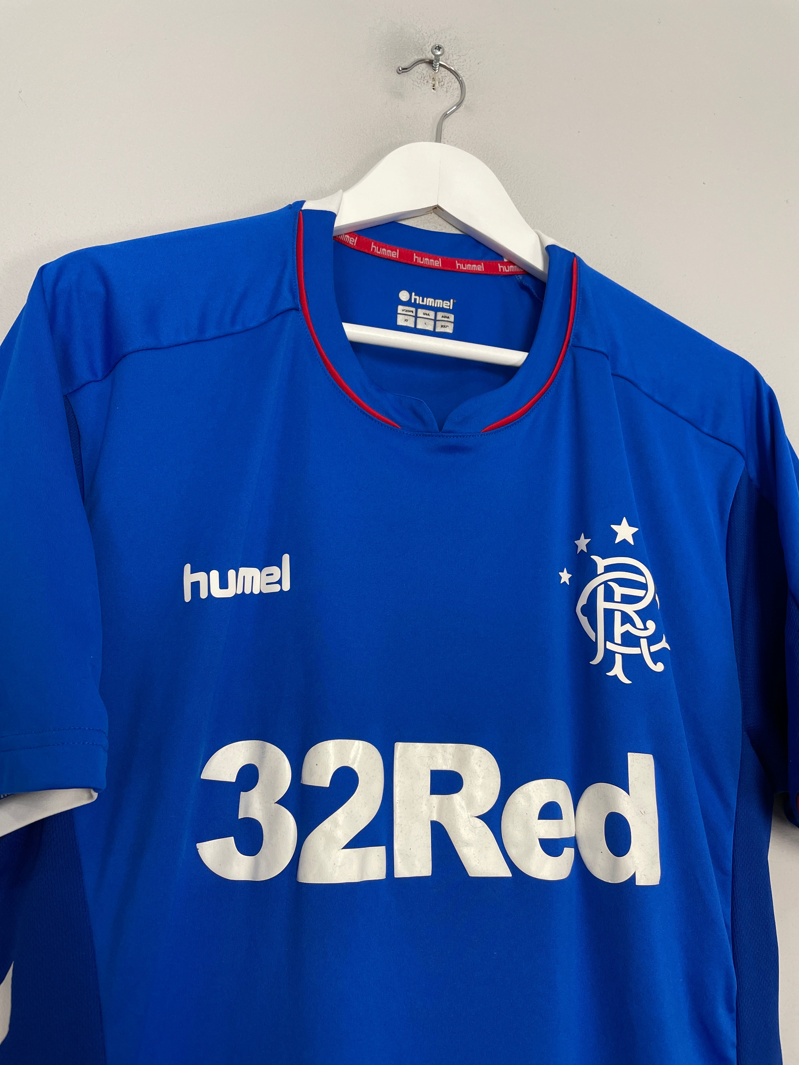 Shop 2018/19 RANGERS HOME SHIRT (XL) HUMMEL, classic football shirts, vintage football shirts & retro soccer jerseys at Cult Kits