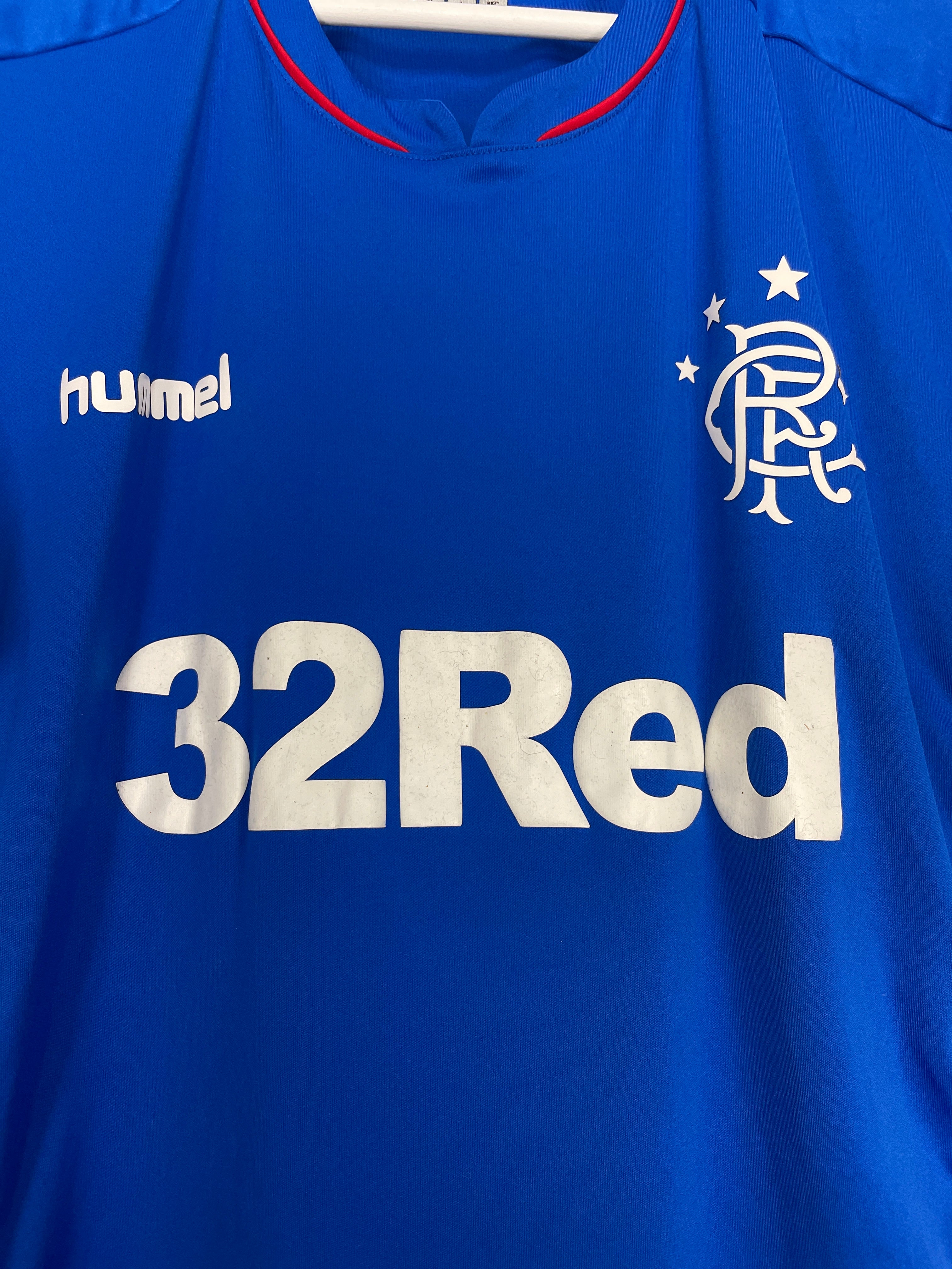 Shop 2018/19 RANGERS HOME SHIRT (XL) HUMMEL, classic football shirts, vintage football shirts & retro soccer jerseys at Cult Kits
