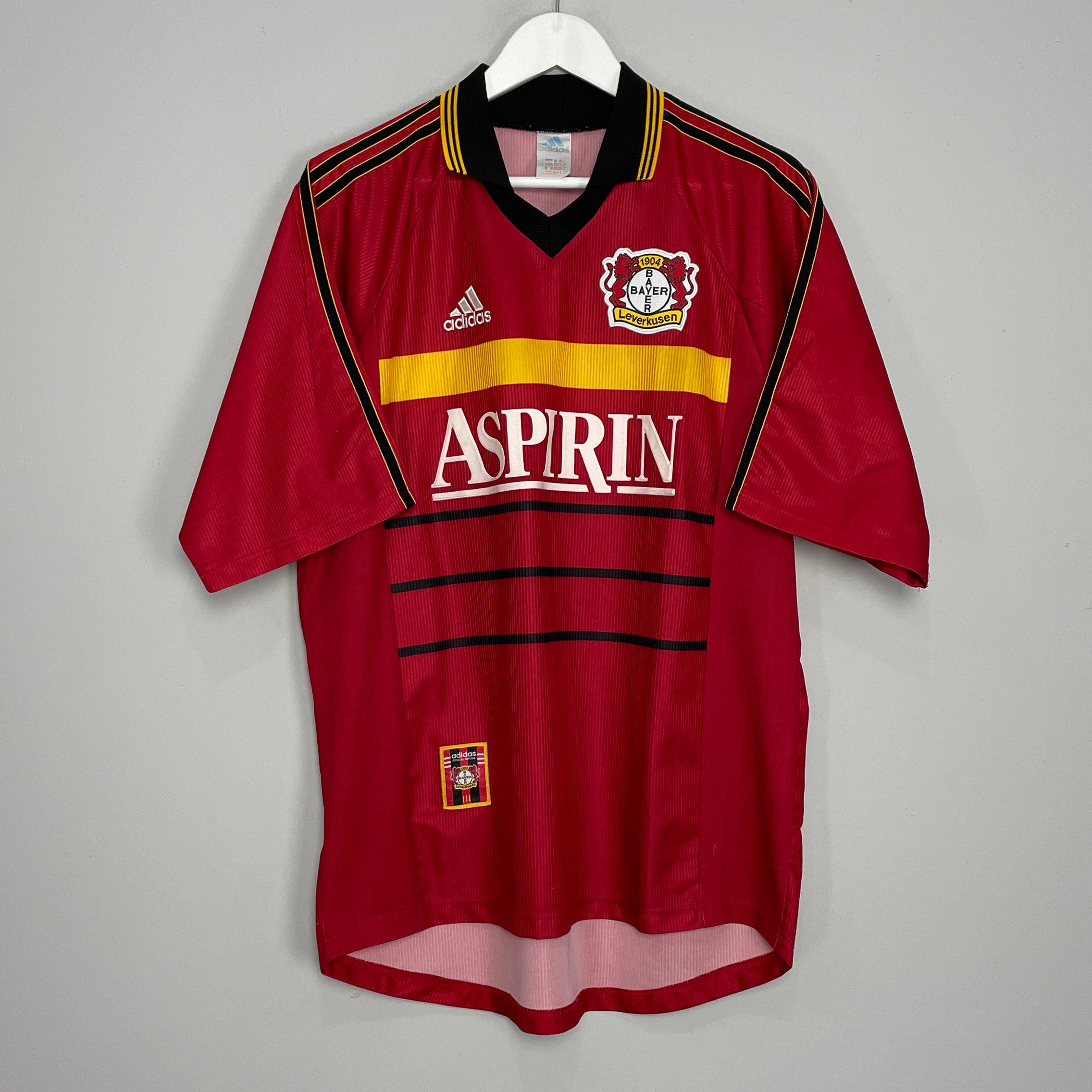 Shop 1998/00 BAYER LEVERKUSEN HOME SHIRT (M) ADIDAS, classic football shirts, vintage football shirts & retro soccer jerseys at Cult Kits