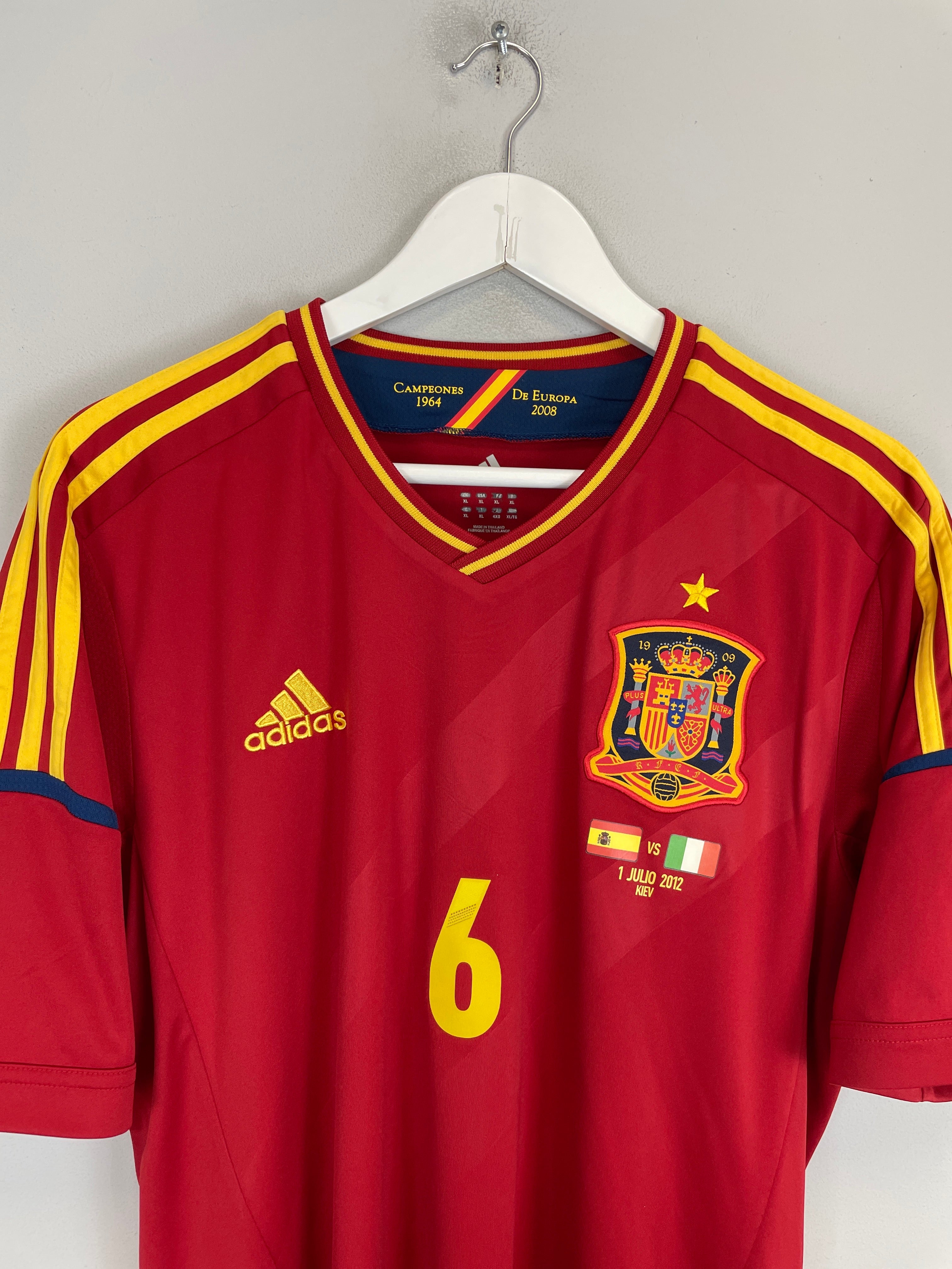Shop 2012/13 SPAIN A.INIESTA #6 HOME SHIRT (XL) ADIDAS, classic football shirts, vintage football shirts & retro soccer jerseys at Cult Kits