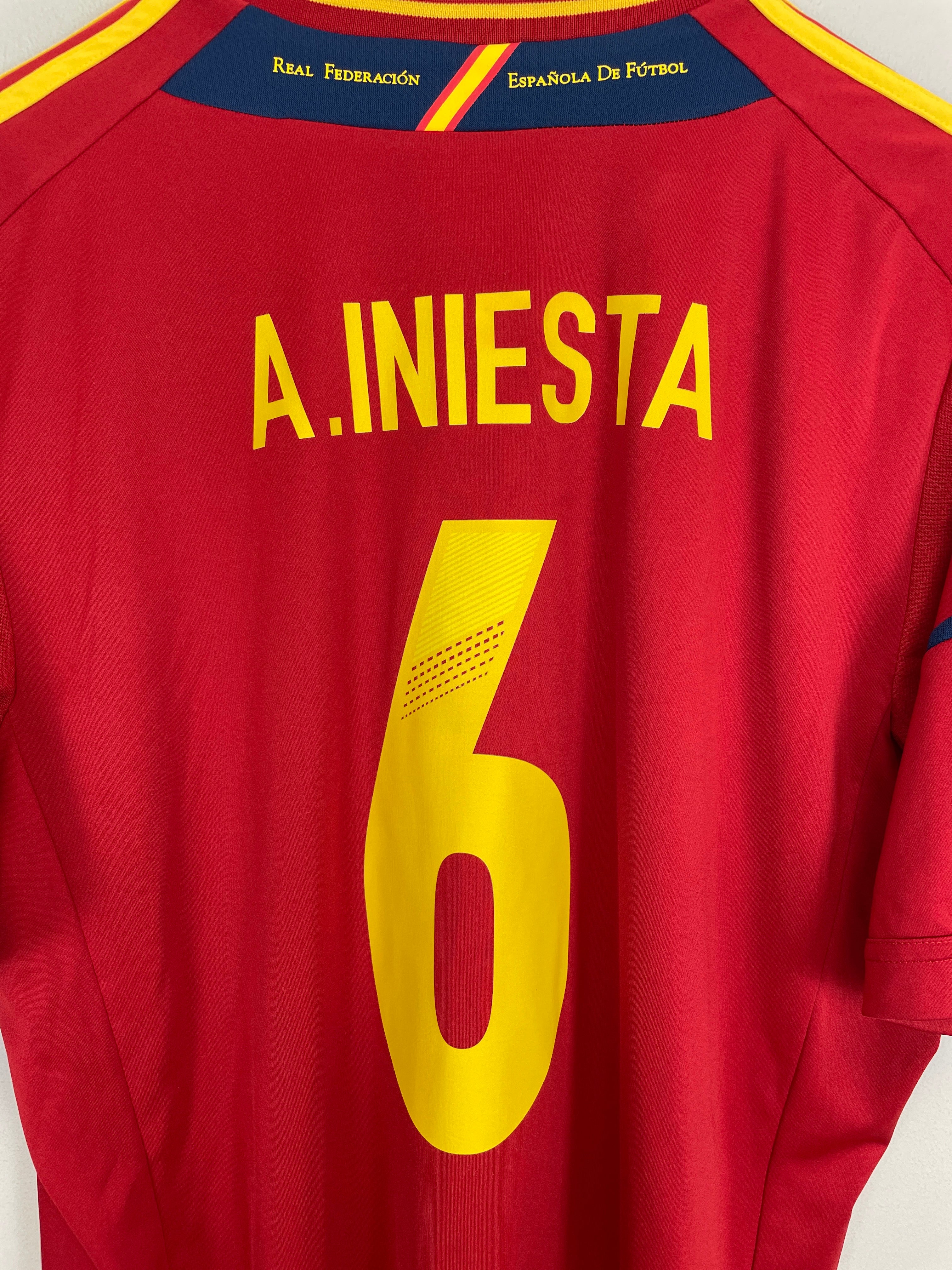 Shop 2012/13 SPAIN A.INIESTA #6 HOME SHIRT (XL) ADIDAS, classic football shirts, vintage football shirts & retro soccer jerseys at Cult Kits