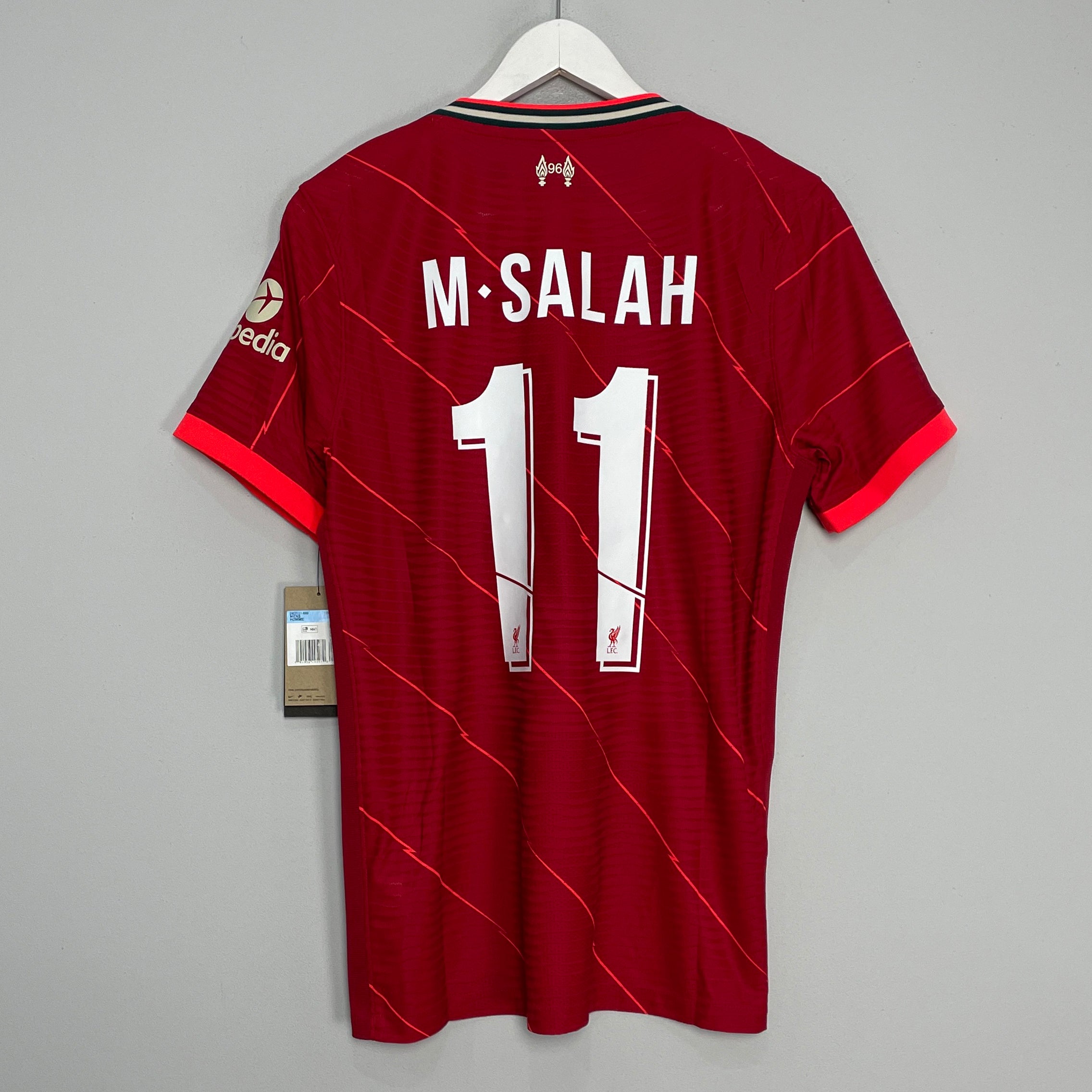 Shop 2021/22 LIVERPOOL SALAH #11 *BNWT* AUTHENTIC HOME SHIRT (M) NIKE, classic football shirts, vintage football shirts & retro soccer jerseys at Cult Kits