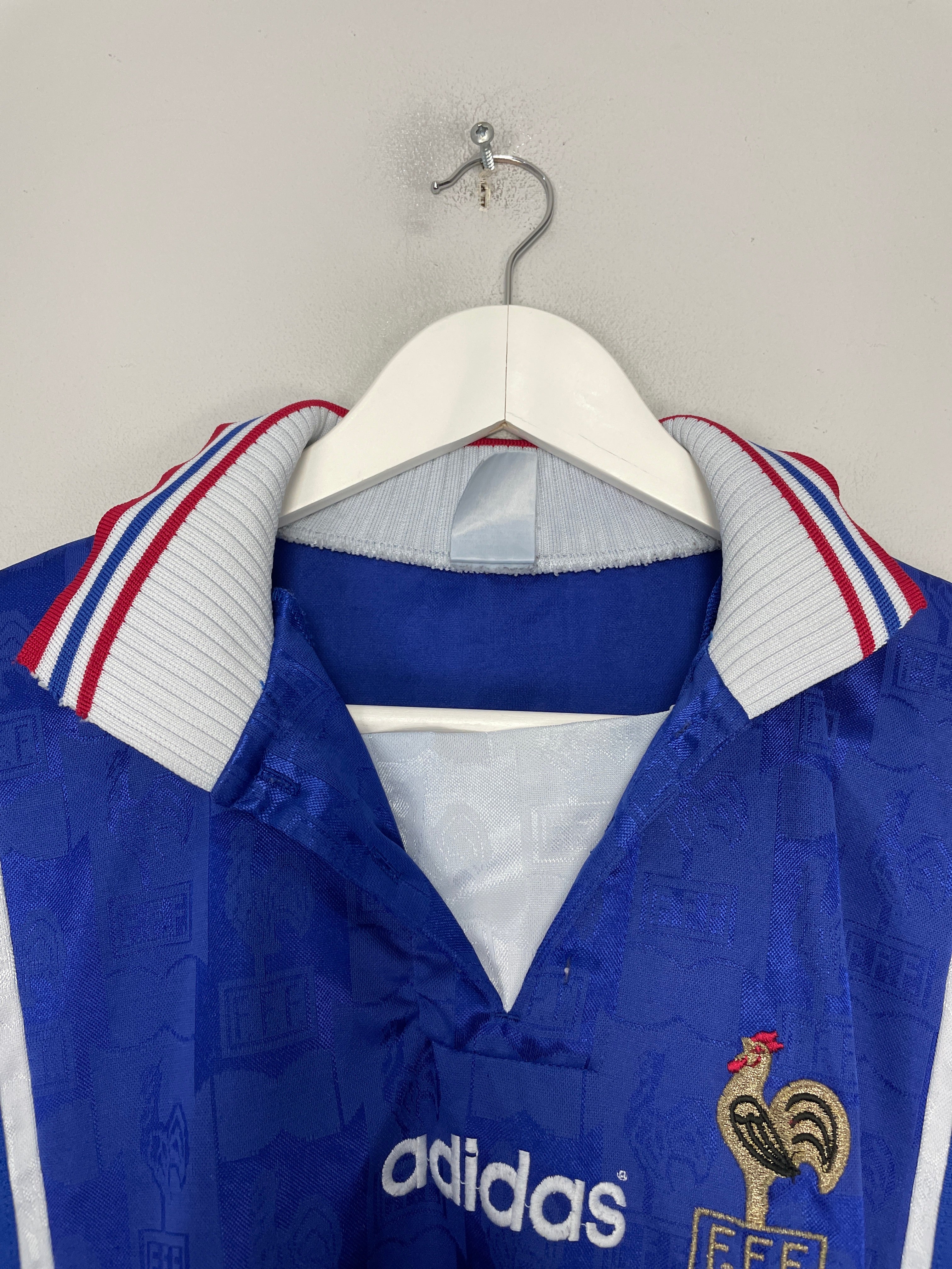 Shop 1996/98 FRANCE HOME SHIRT (L) ADIDAS, classic football shirts, vintage football shirts & retro soccer jerseys at Cult Kits