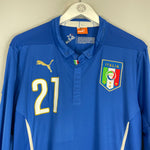 Shop 2014/15 ITALY PIRLO #21 L/S HOME SHIRT (L) PUMA, classic football shirts, vintage football shirts & retro soccer jerseys at Cult Kits