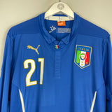 Shop 2014/15 ITALY PIRLO #21 L/S HOME SHIRT (L) PUMA, classic football shirts, vintage football shirts & retro soccer jerseys at Cult Kits